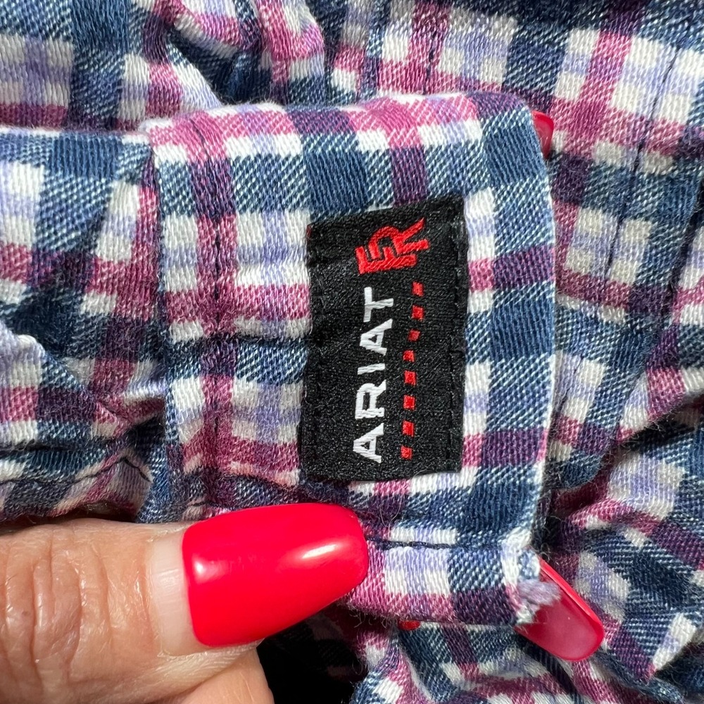 Ariat FR Mercer Work Shirt Men's M Multi Plaid Button Front Flame-Resistant CAT2 - Picture 16 of 16